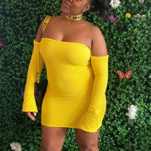 Yellow Off-Shoulder Dress